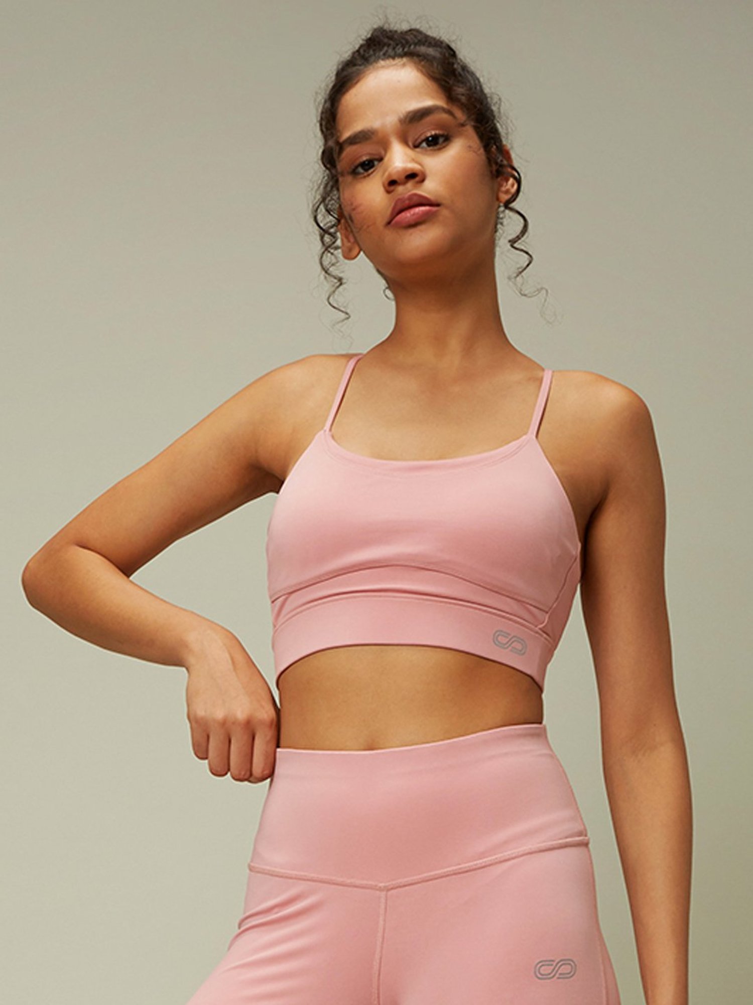 SILVERTRAQ Dusty Pink Logo Print Leggings