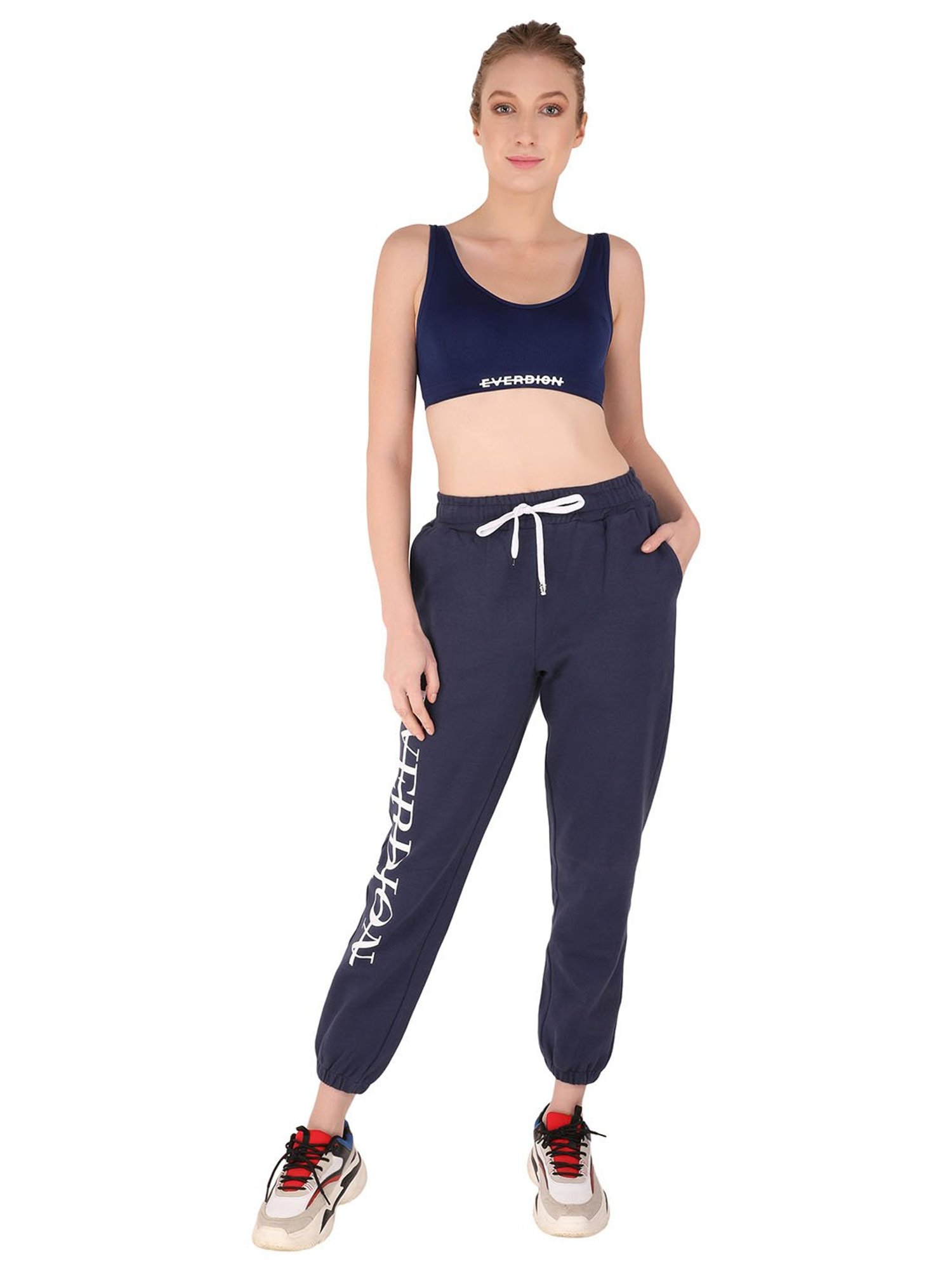 EVERDION Navy Non Wired Non Padded Sports Bra