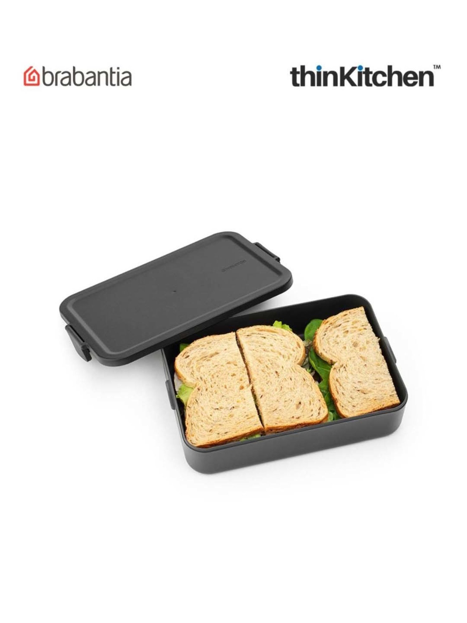 Brabantia Dark Grey Plastic Make & Take Large Lunch Box (2 L)
