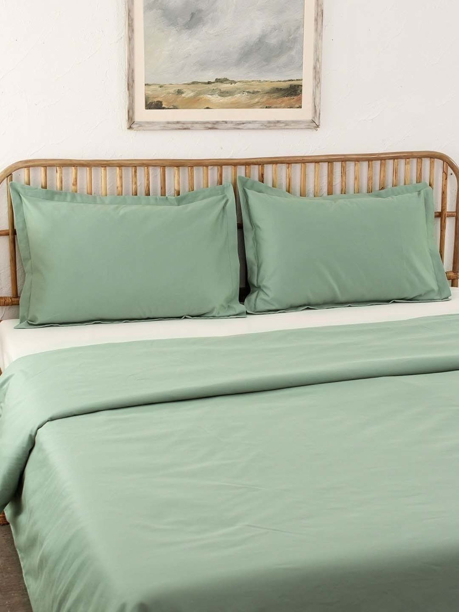 House This Sage Green Cotton 600 TC Double Duvet Cover
