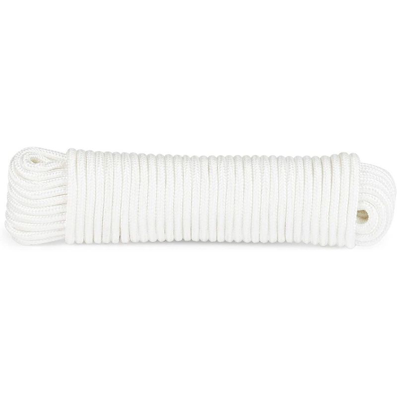 Okuna Outpost 2 Pack Weather Resistant Plastic Clothesline for Arts and Crafts (White, 100 Feet)