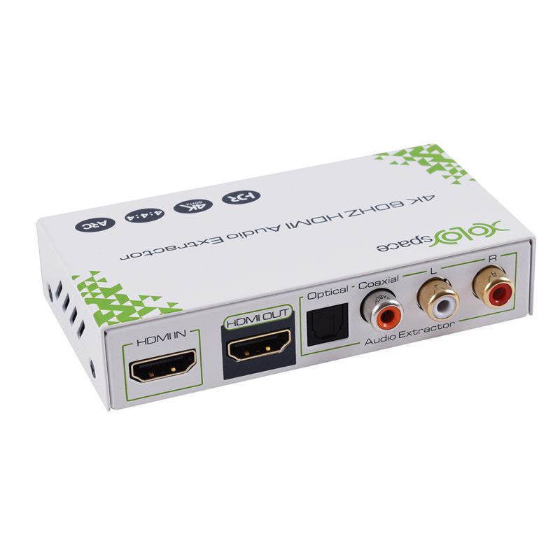 XOLORspace 33HT HDMI 2.0b Audio Extractor 4K 60HZ 4:4:4 HDR HDMI to HDMI audio extractor supports ARC optical, Toslink and stereo audio output