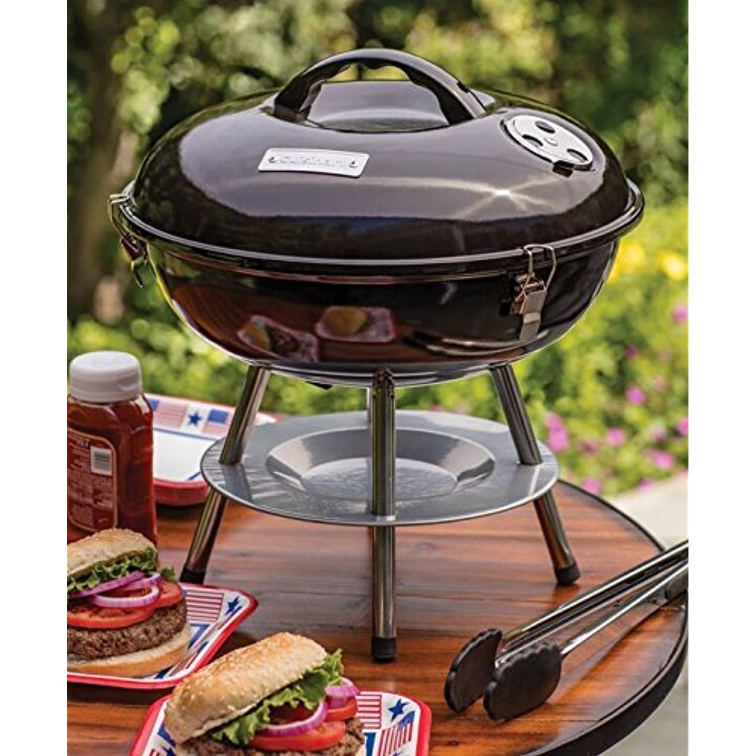 Cuisinart CCG190 Portable Charcoal Grill, 14-Inch, Black, 14.5" x 14.5" x 15"