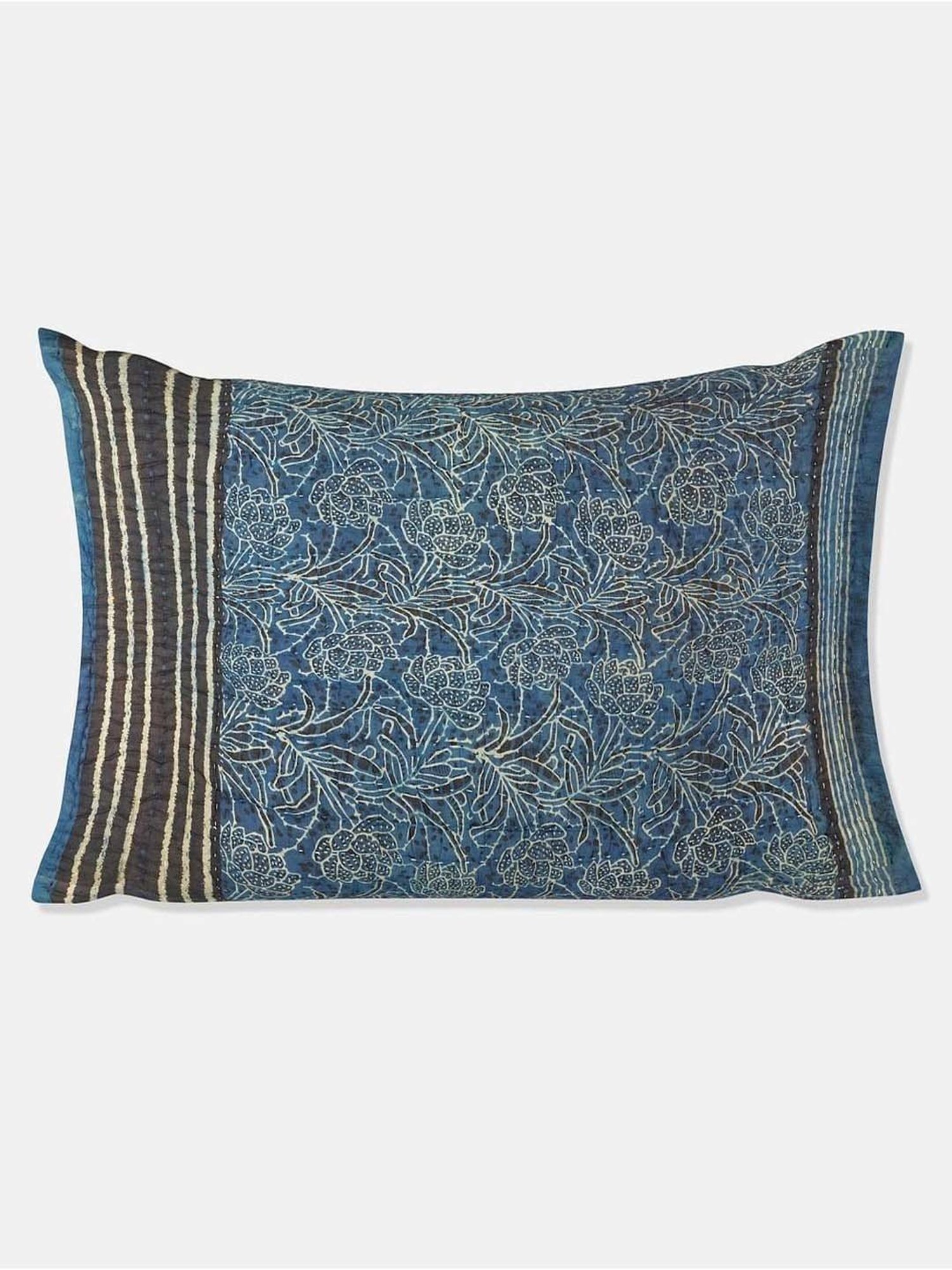 Fabindia Abhinita Indigo Cotton 172 TC Pillow Cover - Set of 2