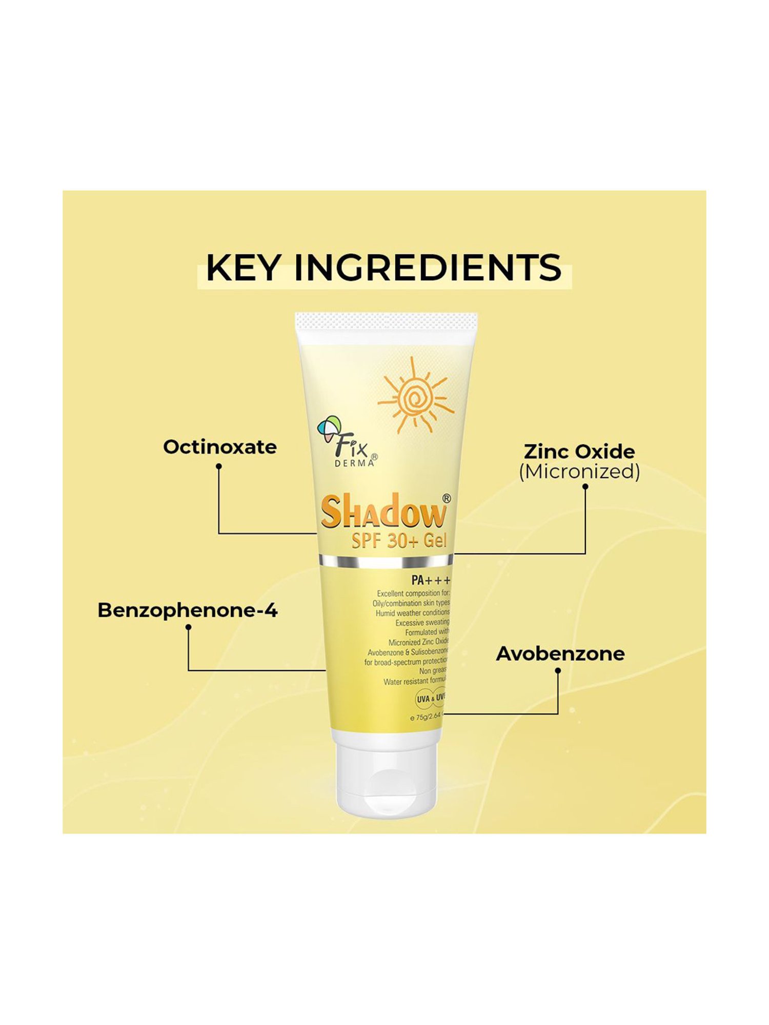 Fixderma Shadow SPF 30+ Gel - 75gm