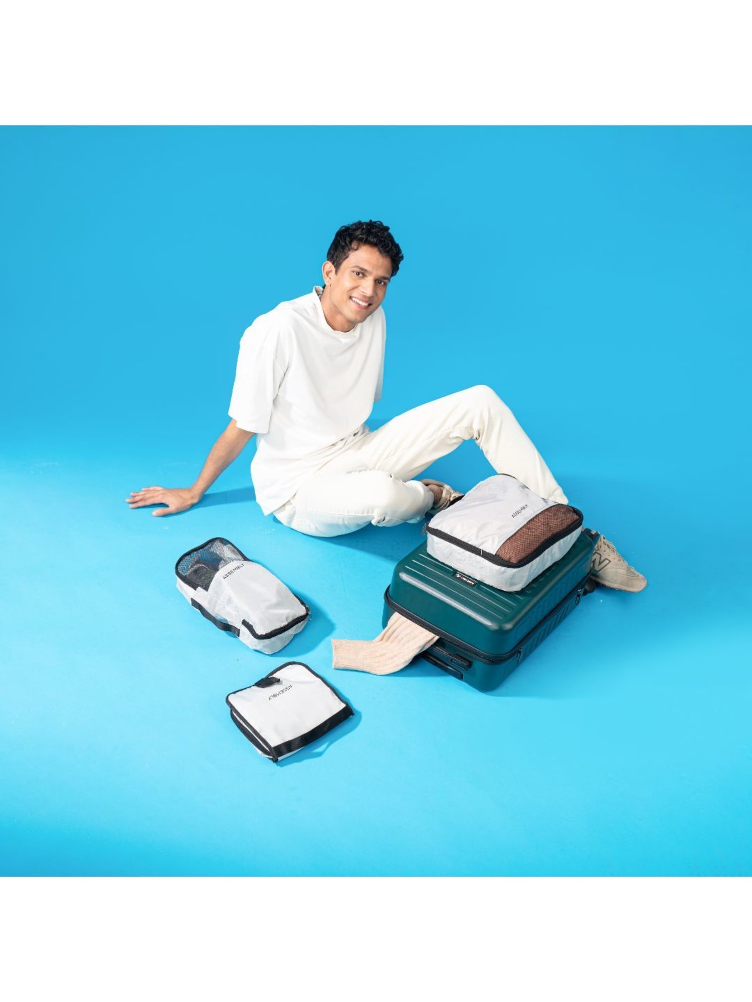 Assembly Green Textured Cabin Trolley Bag - 20 inch