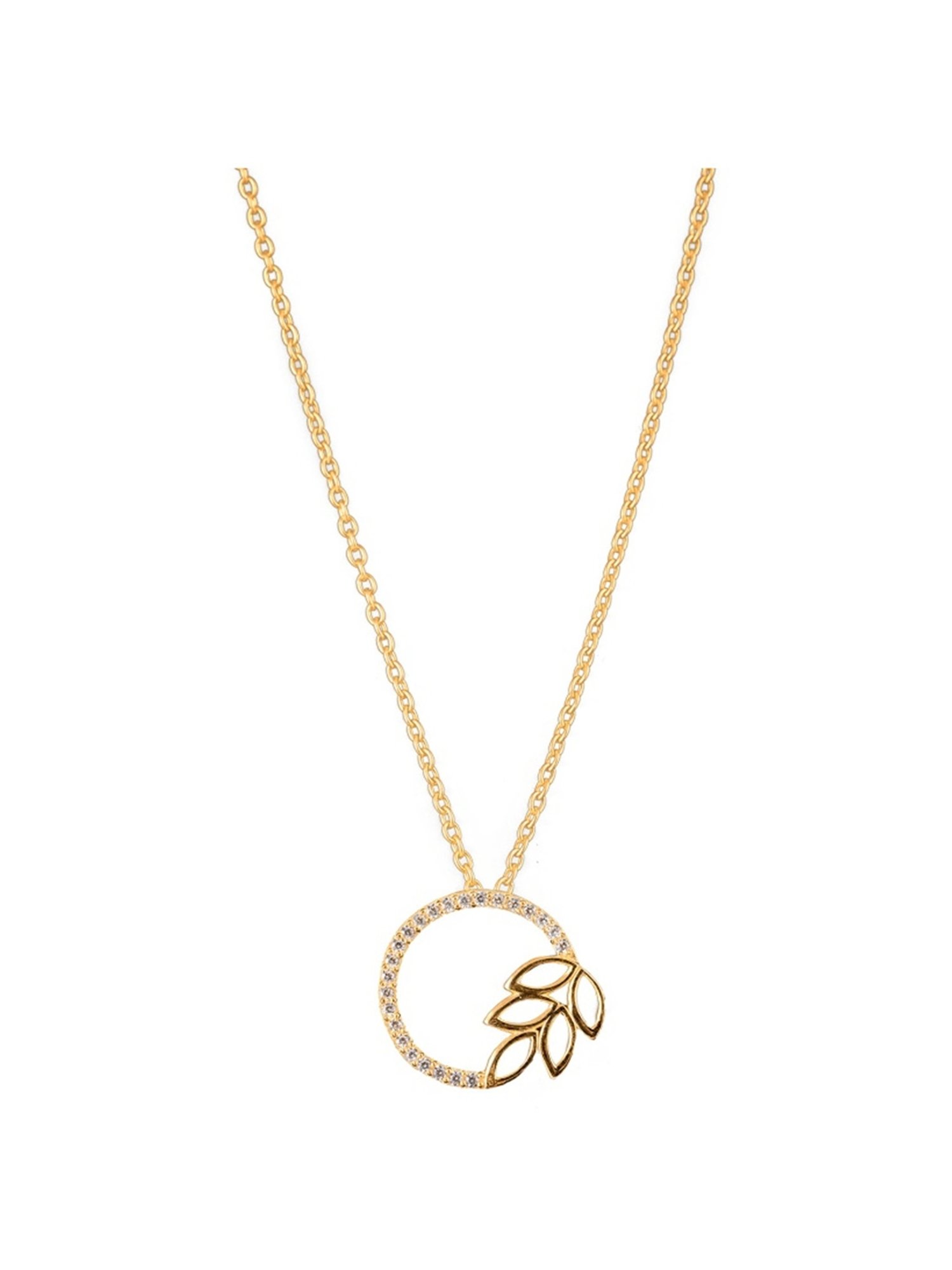 Palmonas Golden Leaf Life Vermeil Pendant With Chain for Women