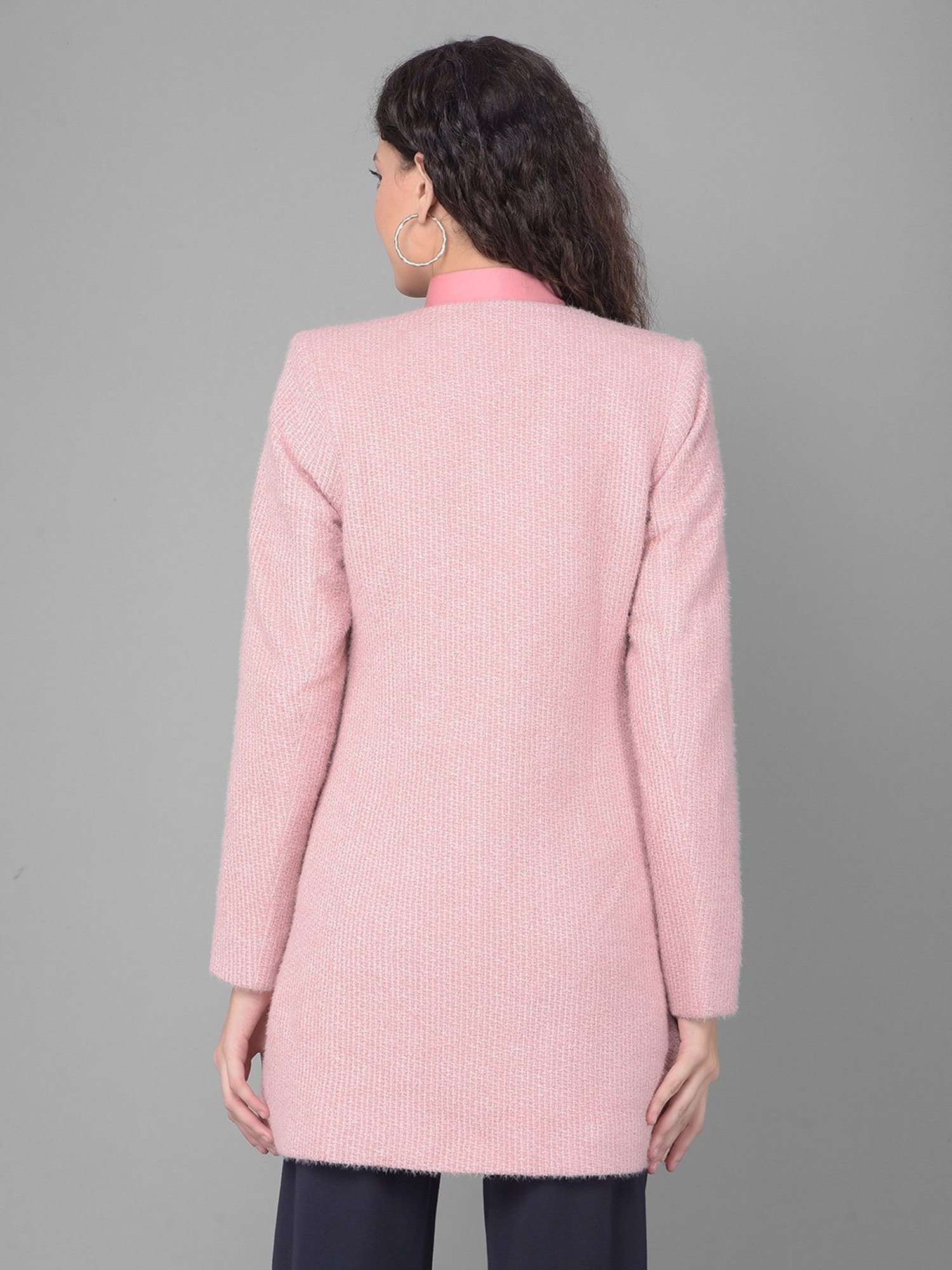 Crimsoune Club Pink Textured Overcoat