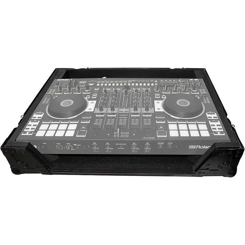 ProX XS-DJ808WBL Black ATA Style Flight Road Case for Roland DJ-808 or Denon MC7000  w/ Wheels Black on Black Black
