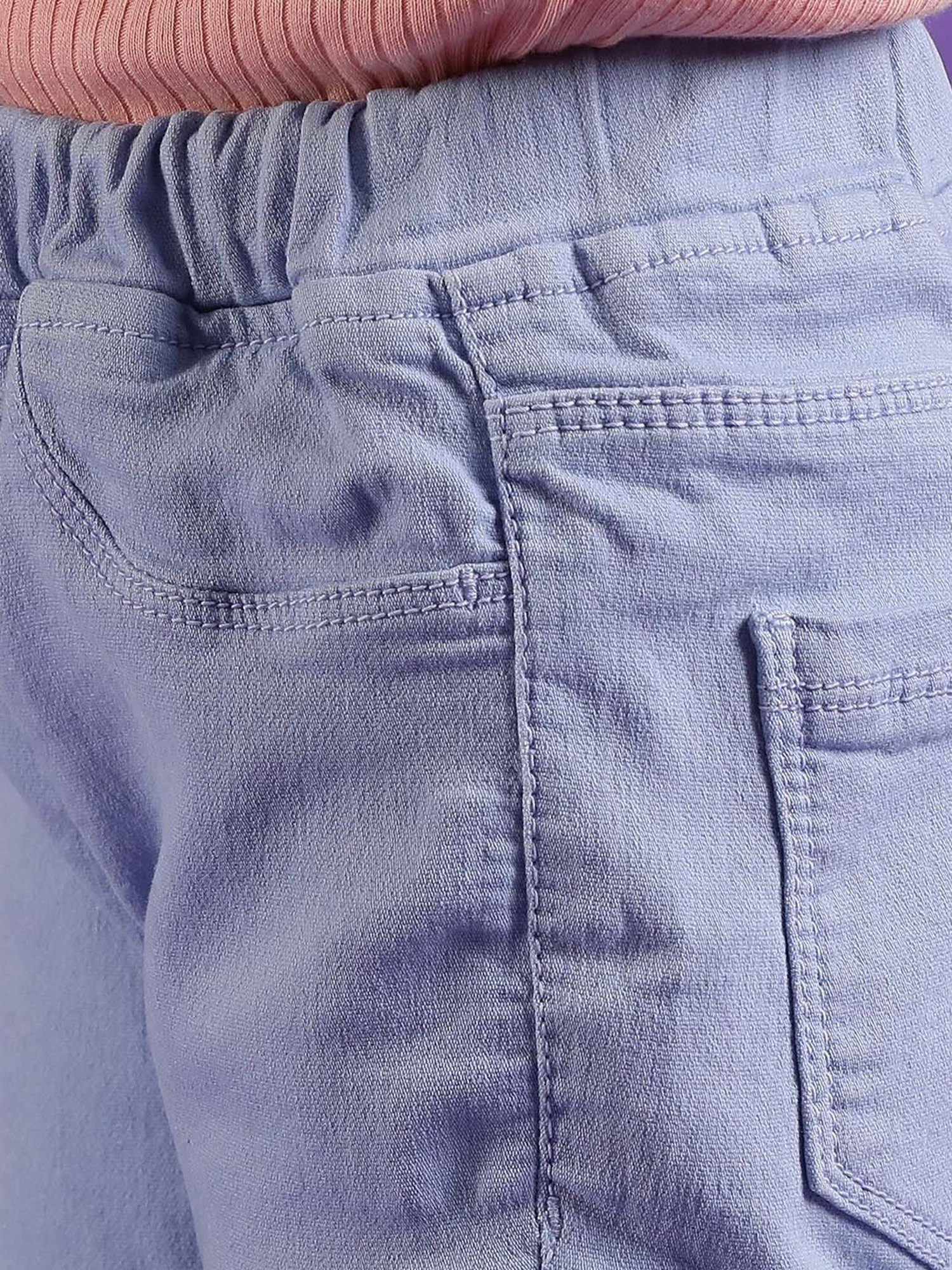 Tales & Stories Girls Purple Slim Fit Jeggings