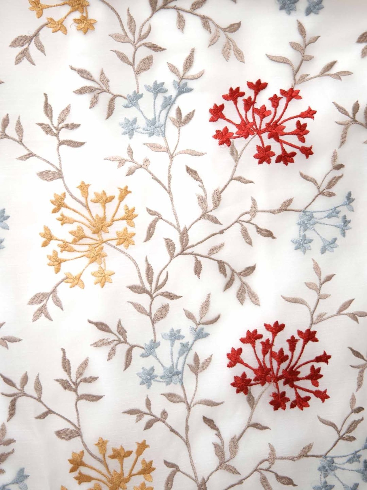 Ariana Beige & Red Polyester 9 Ft Long Door Curtain - Single Piece