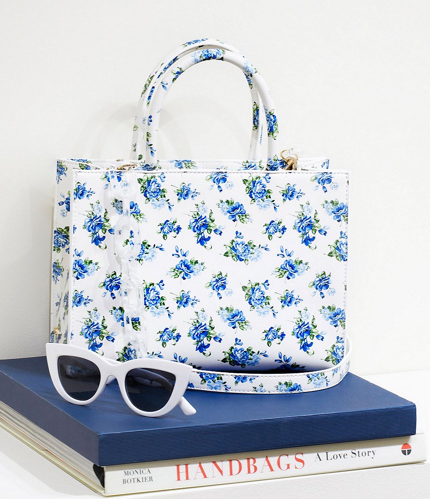 House of Want How We Gram Floral Vegan Leather Small Tote Bag