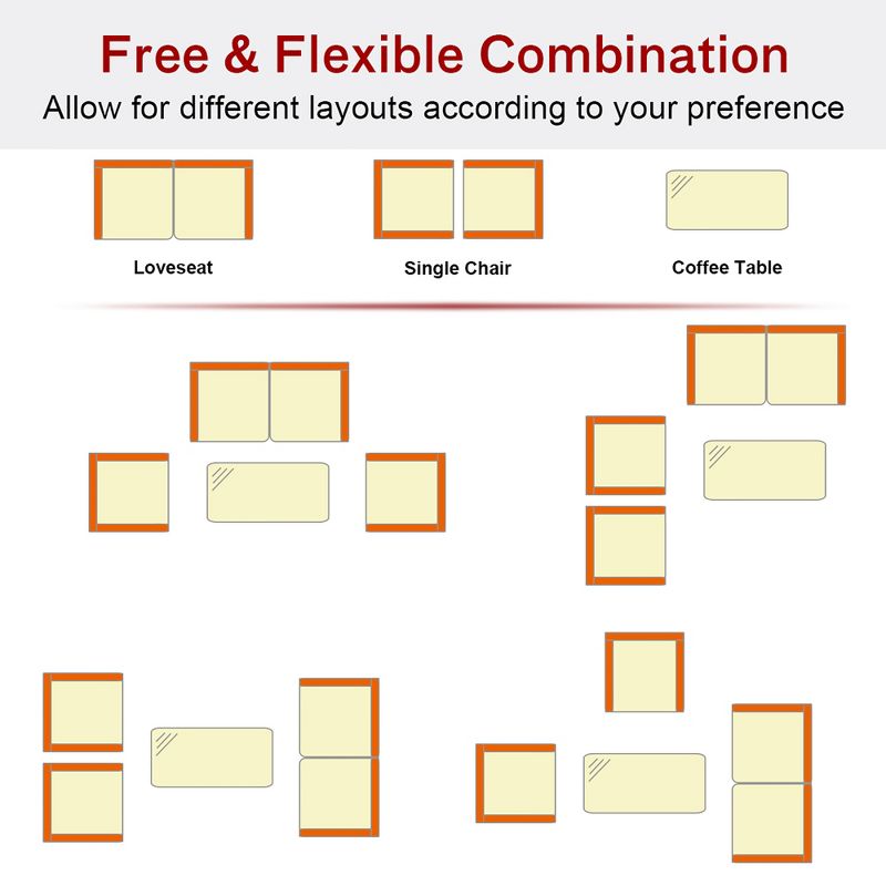 7pc Studio Shine Collection Patio Conversation Set with Sofa, 4 Armchairs & 2 Tables - W Unlimited