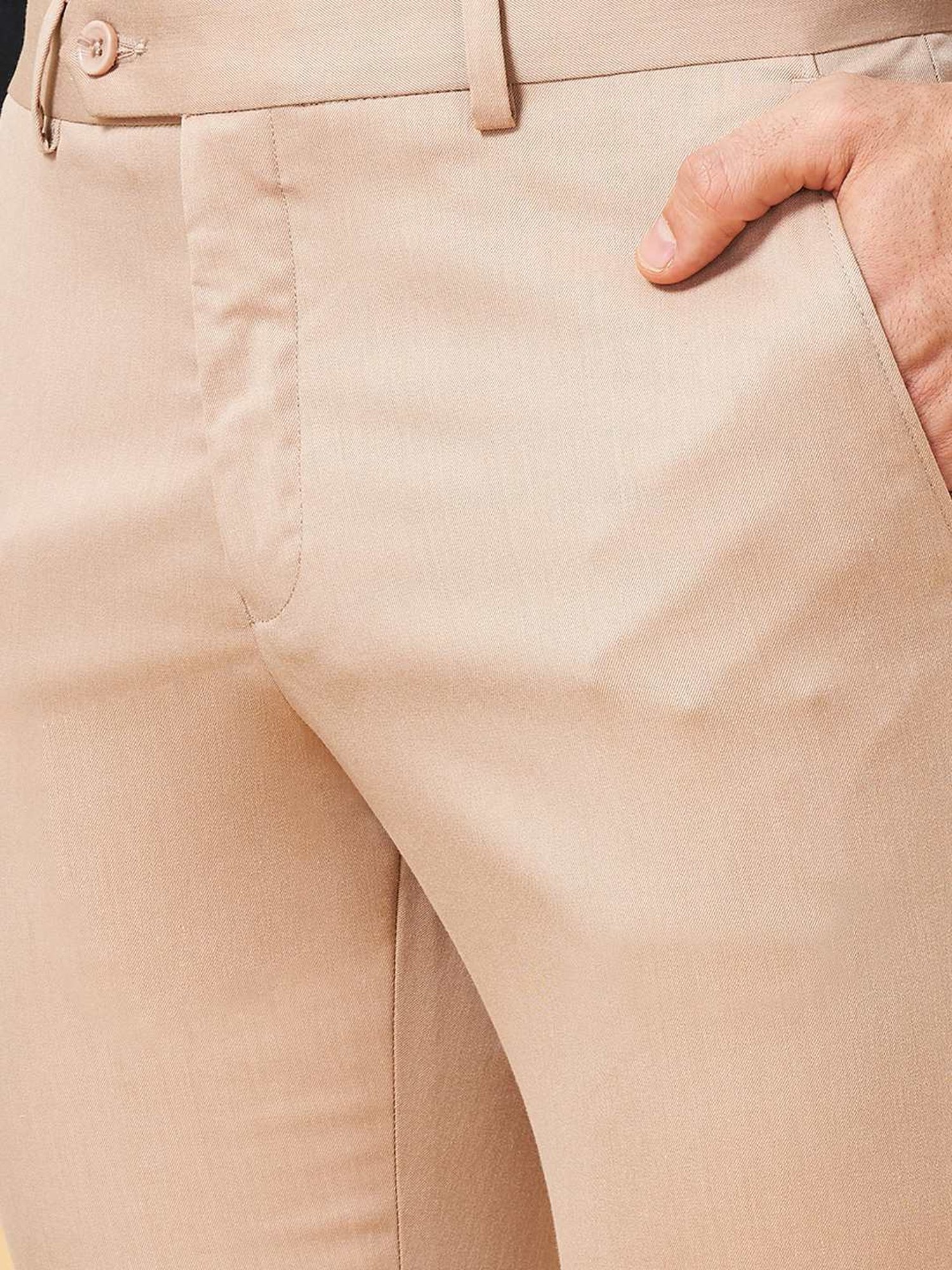 Peregrine by Pantaloons Desert Dust Slim Fit Trousers