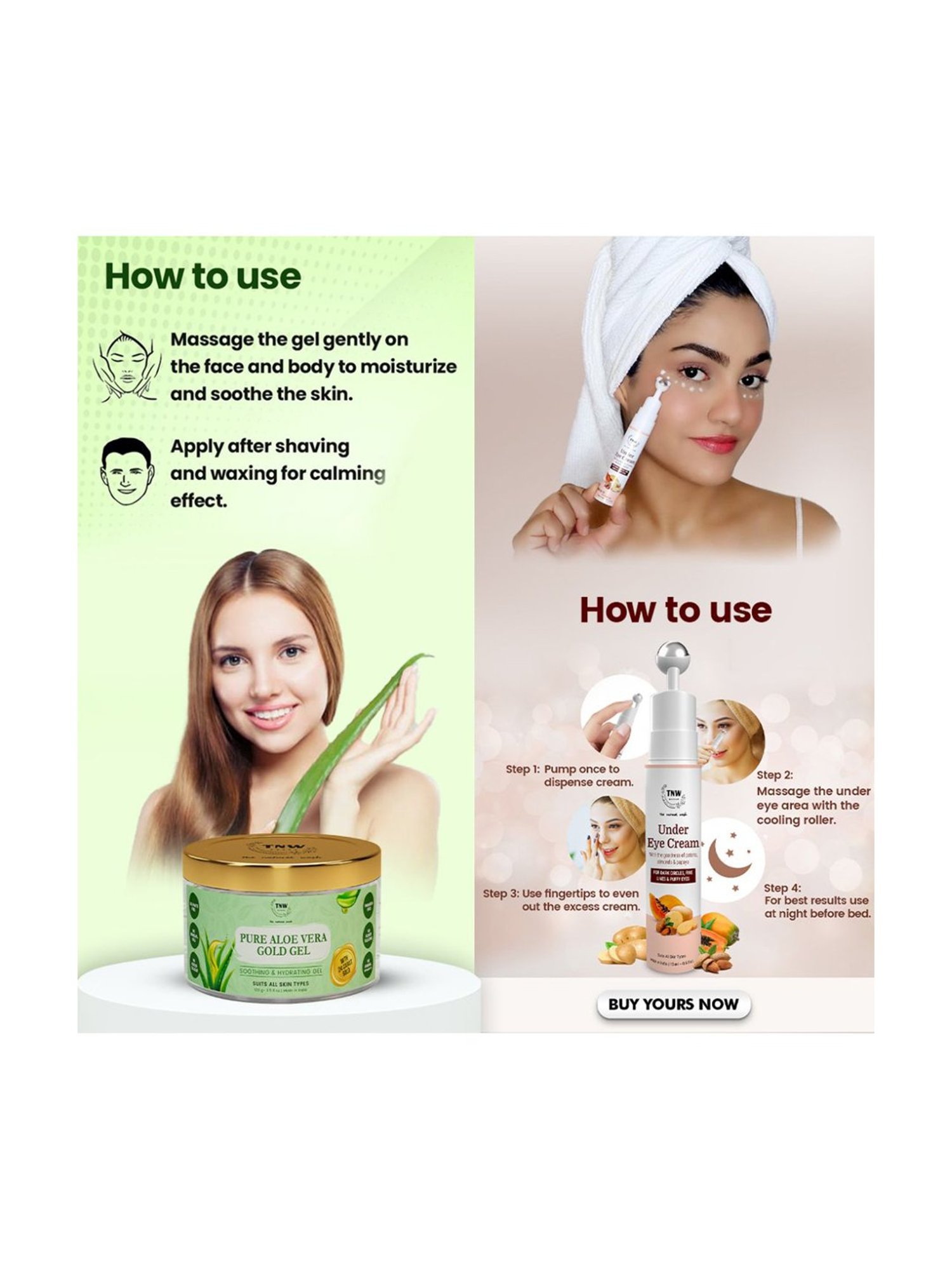 TNW-The Natural Wash Aloe Vera Gel & Under Eye Cream