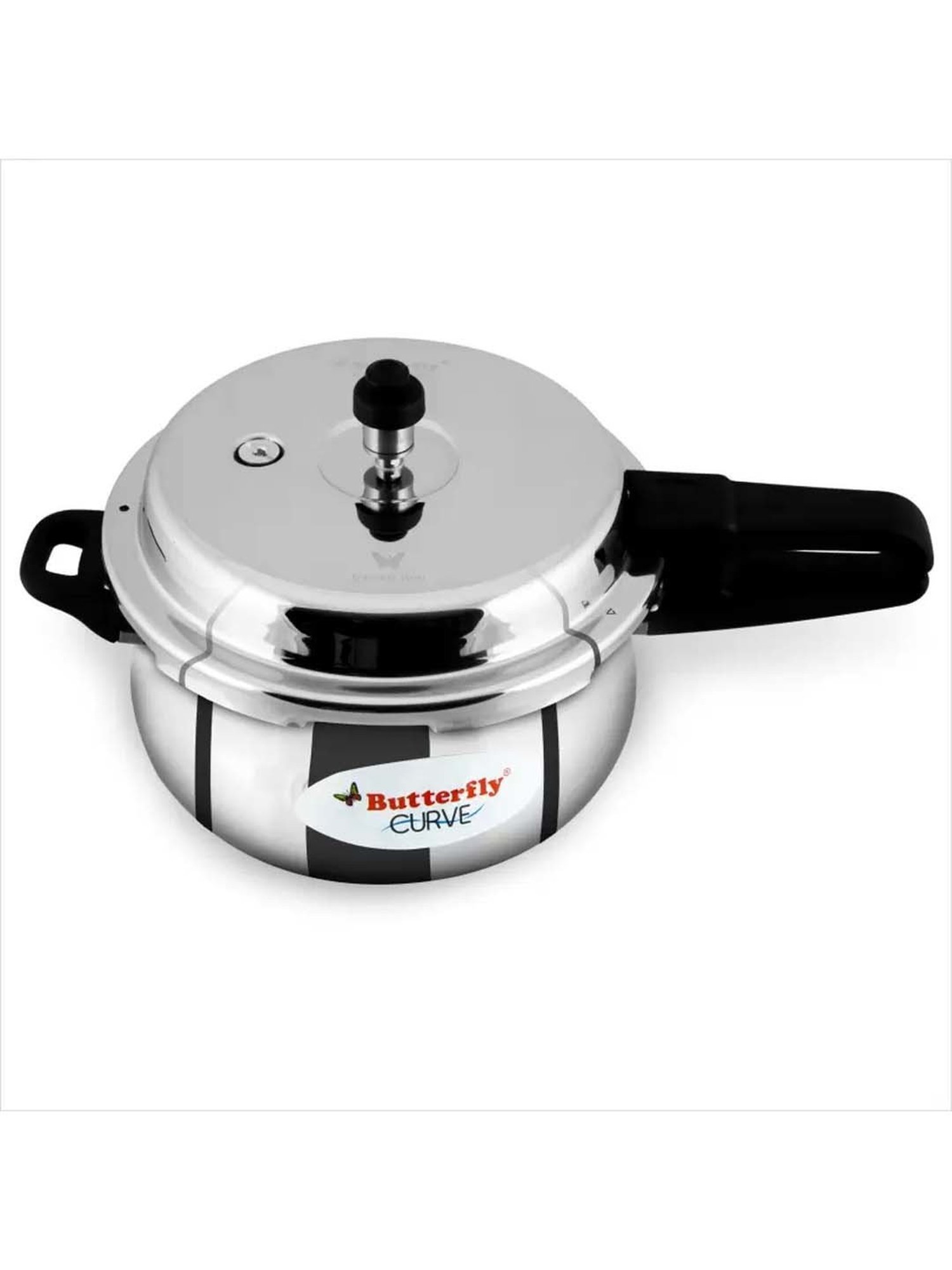 Butterfly Silver Stainless Steel Induction Curve Pressure Cooker (5.5 L)