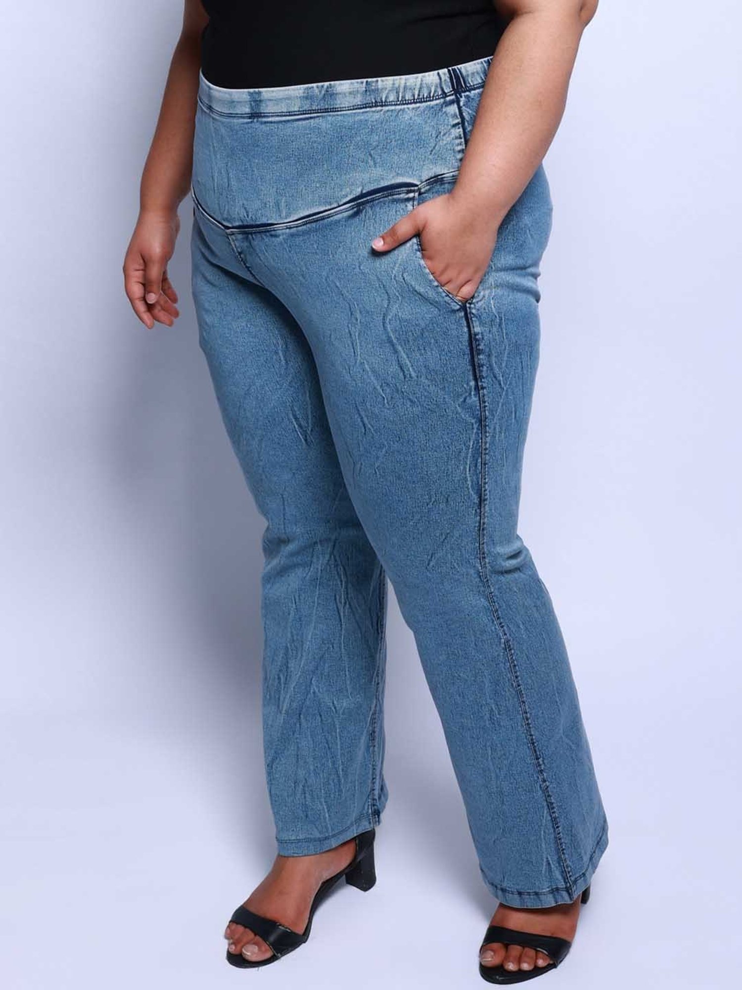 Amydus Blue Flared Fit High Rise Jeans