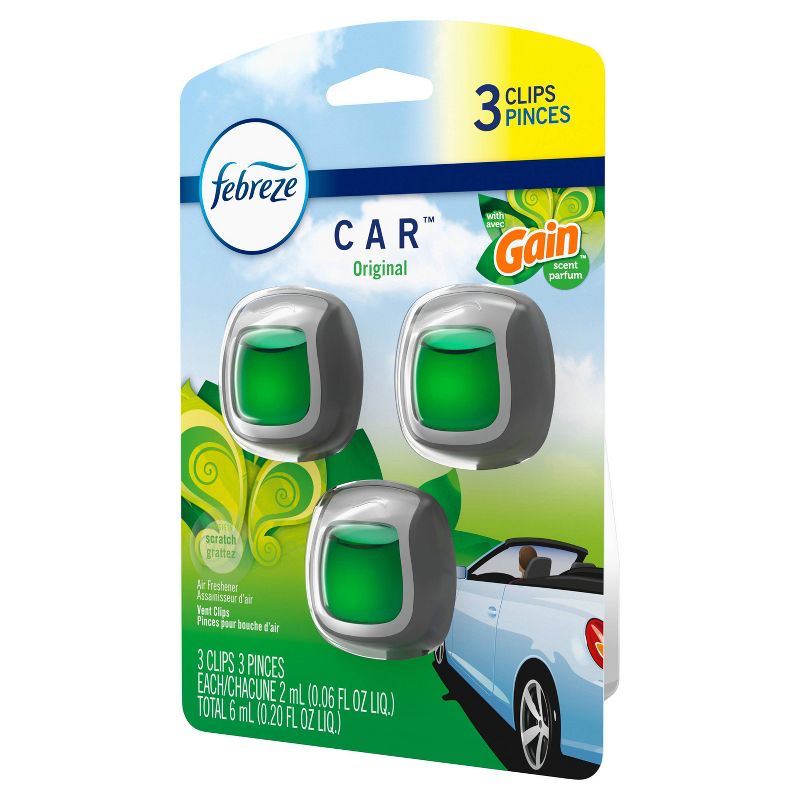 Febreze Car Gain Original Air Freshener - 3ct