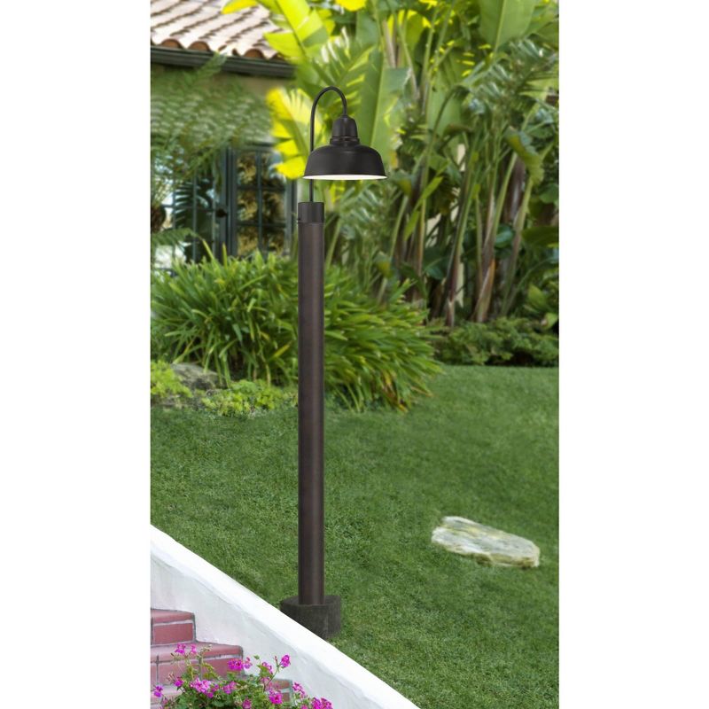 John Timberland Industrial Outdoor Post Light Fixture Urban Barn Farmhouse Oil Rubbed Bronze 15 3/4" for Exterior Garden Yard Patio Pathway