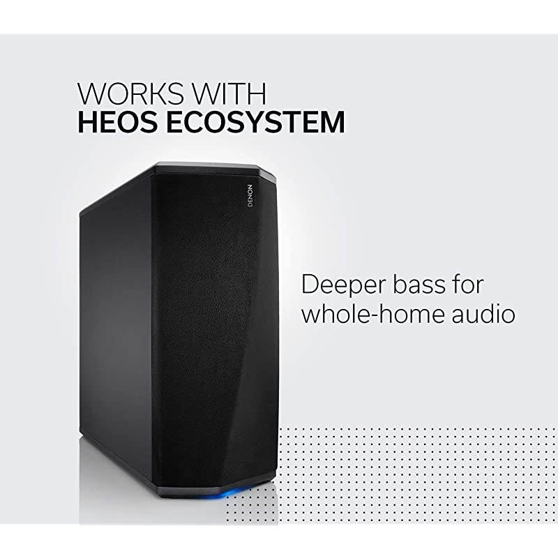 DSW-1H Wireless Subwoofer for DHT-S716H Premium Home Theater Soundbar System | Built-in Heos | Quick and Easy Setup | Black