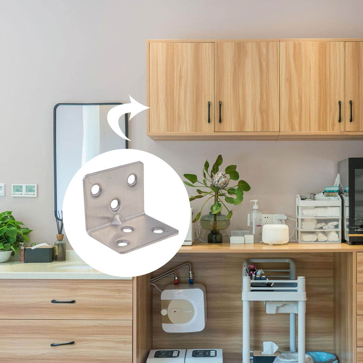 12pcs Triangle Stainless Steel L Shaped Corner Brace Shelf Brackets Right Angle