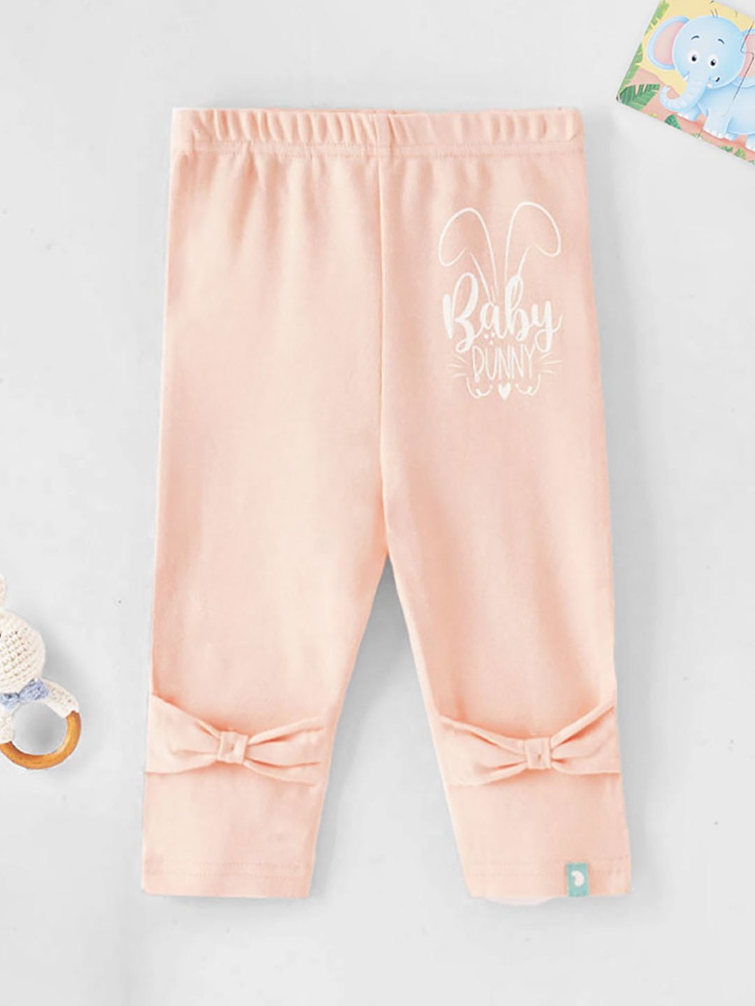 Ed-a-Mamma Baby Peach Solid Leggings
