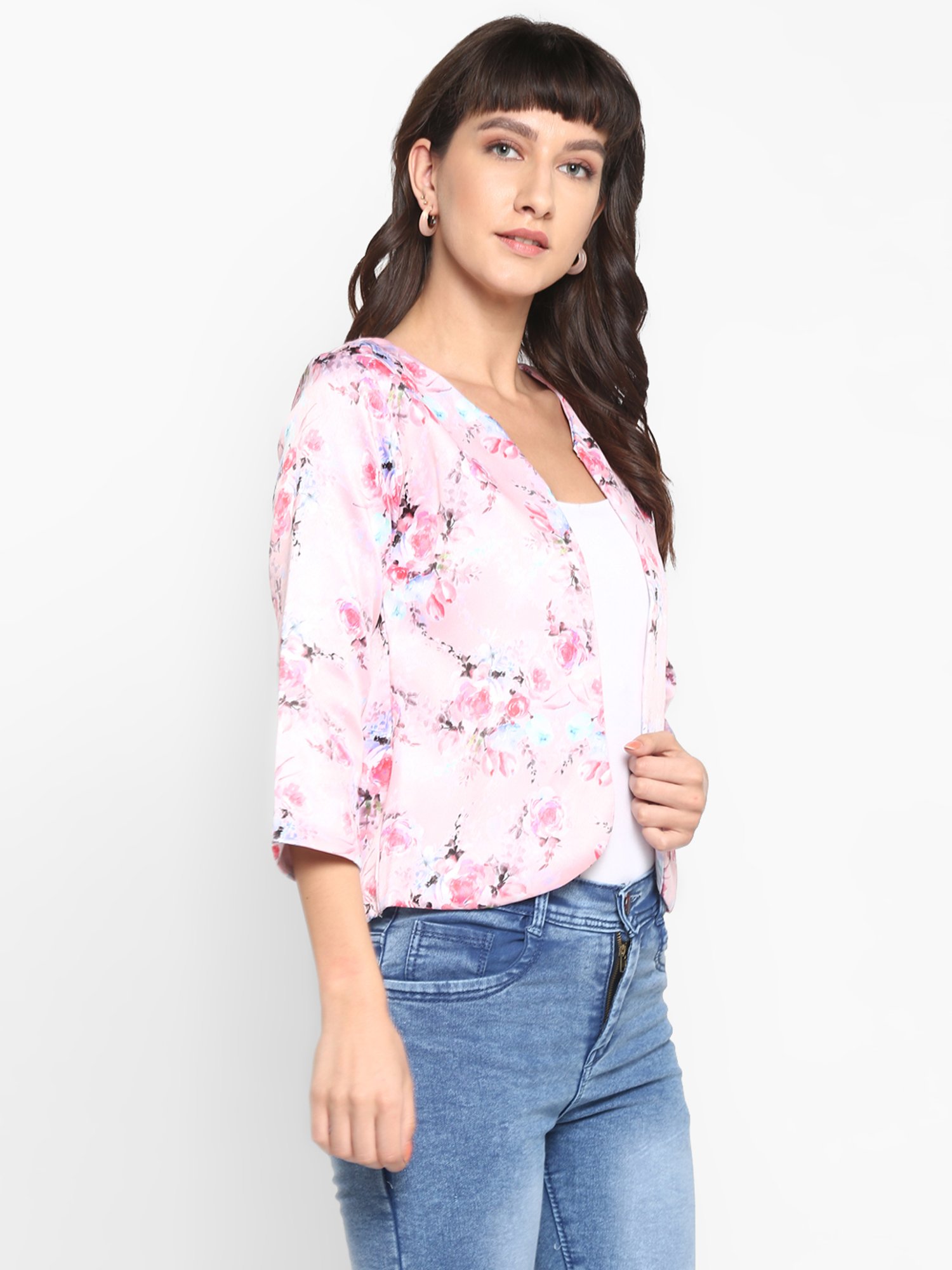 Hangup Pink Printed Shrug