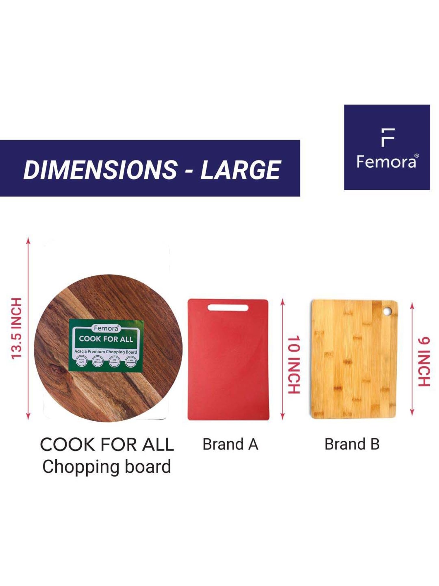Crayton Beige & Brown Bamboo Chopping Board - Set of 1