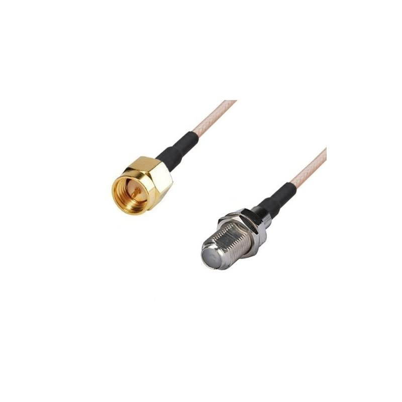 2PCS  RF coaxial coax cable assembly SMA male to F female 6''