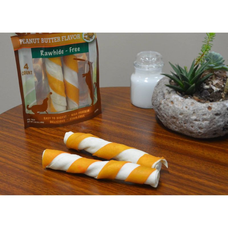 Nutri Chomps Pork Chomps Peanut Butter Chewy Treats Dog Treats - 4ct