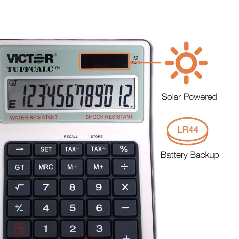 Victor TUFFCALC Desktop Calculator 12-Digit LCD 99901