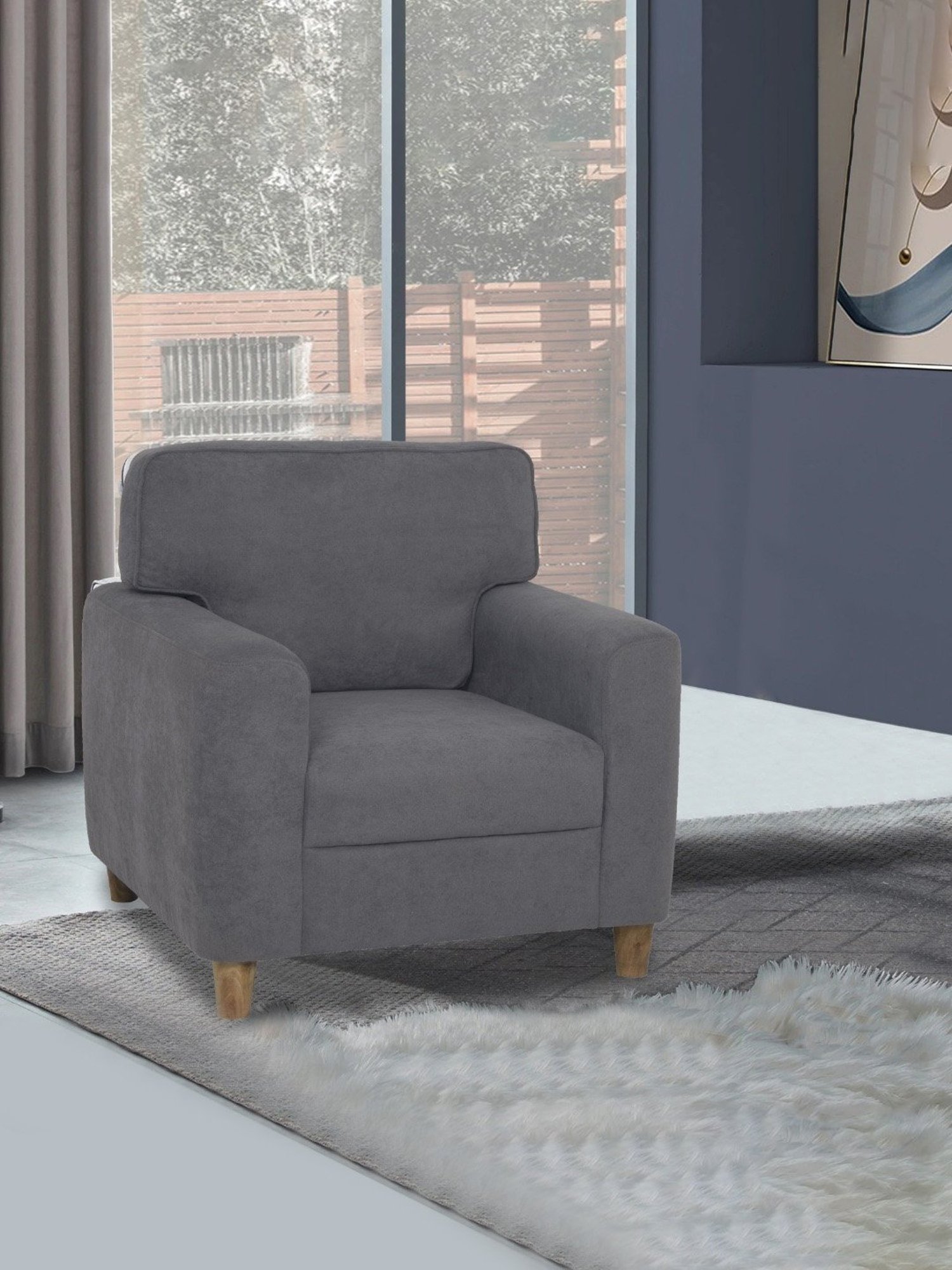 Duroflex Utopia Grey Pinewood 1 Seater Sofa