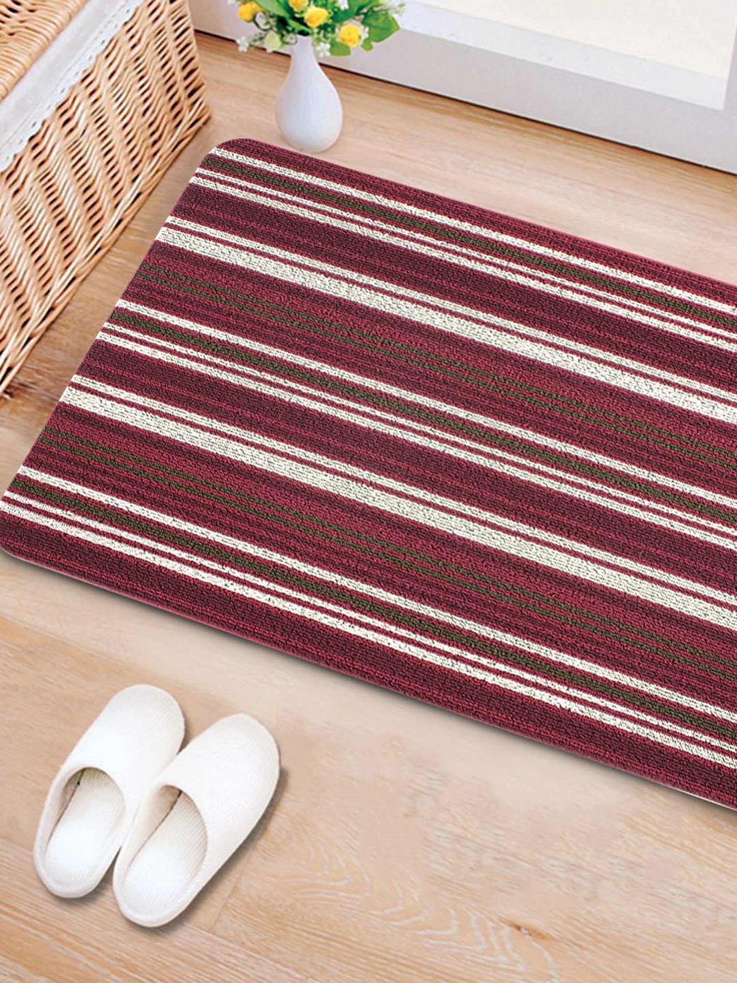 Freelance Maroon PVC Set of 1 Door Mats