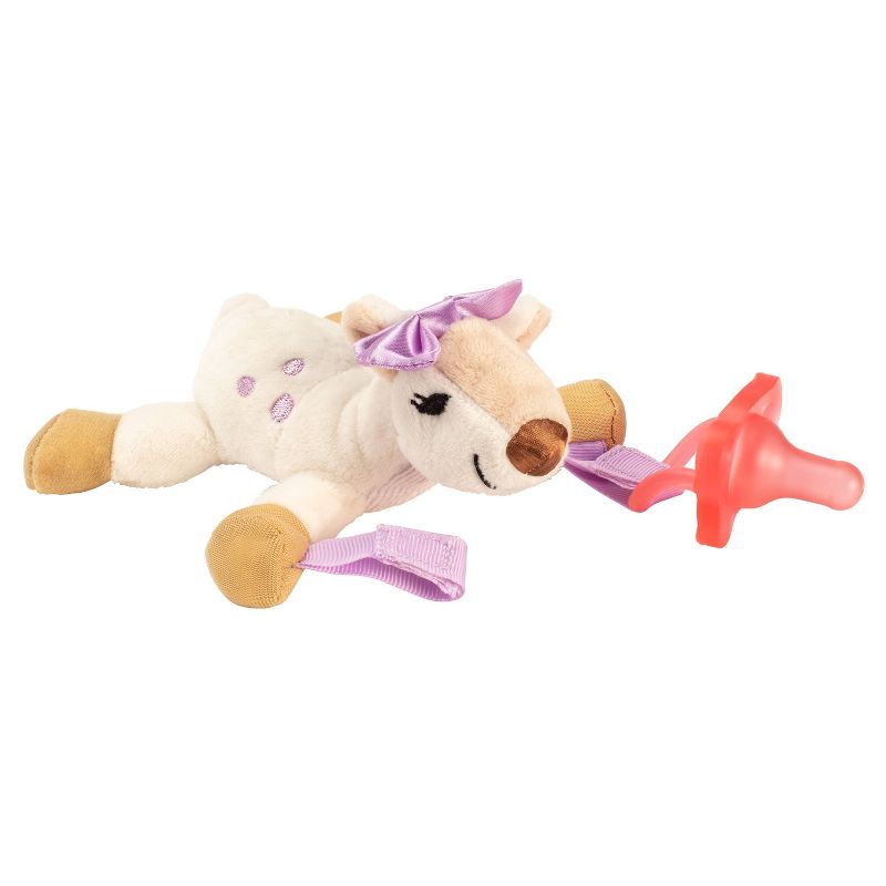 Dr. Brown's Deer Lovey with Pink One-Piece Pacifier - Tan