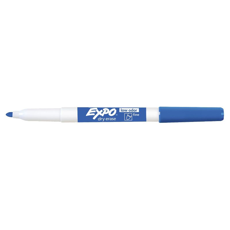 EXPO Low Odor Dry Erase Marker Fine Point Blue Dozen 86003