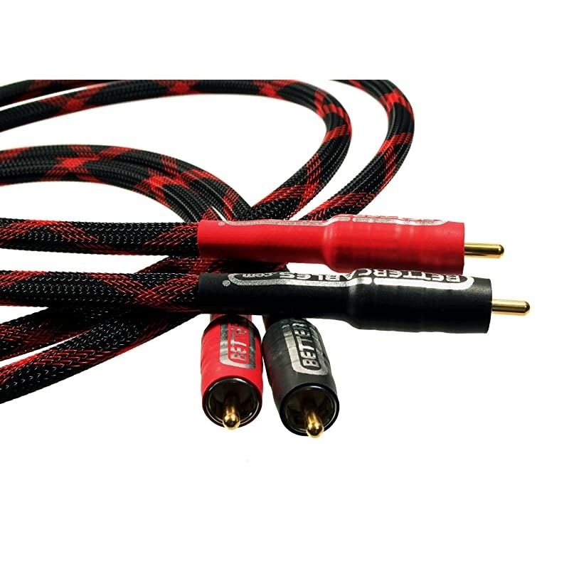 6 Feet  Silver Serpent Anniversary Edition Red/Black RCA Audio Interconnect Cables - Stereo Pair (2 Cables) High-End, High-Performance, Premium Hi-Fi Audio