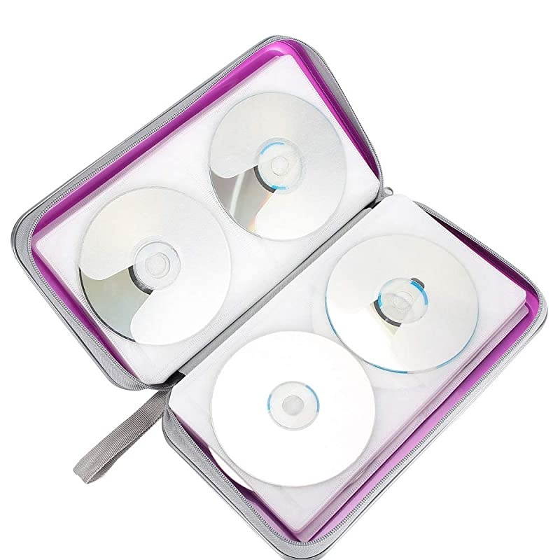 80 Capacity Heavy Duty CDDVD Wallet Binder Storage Case Bag Holder Booklet Purple