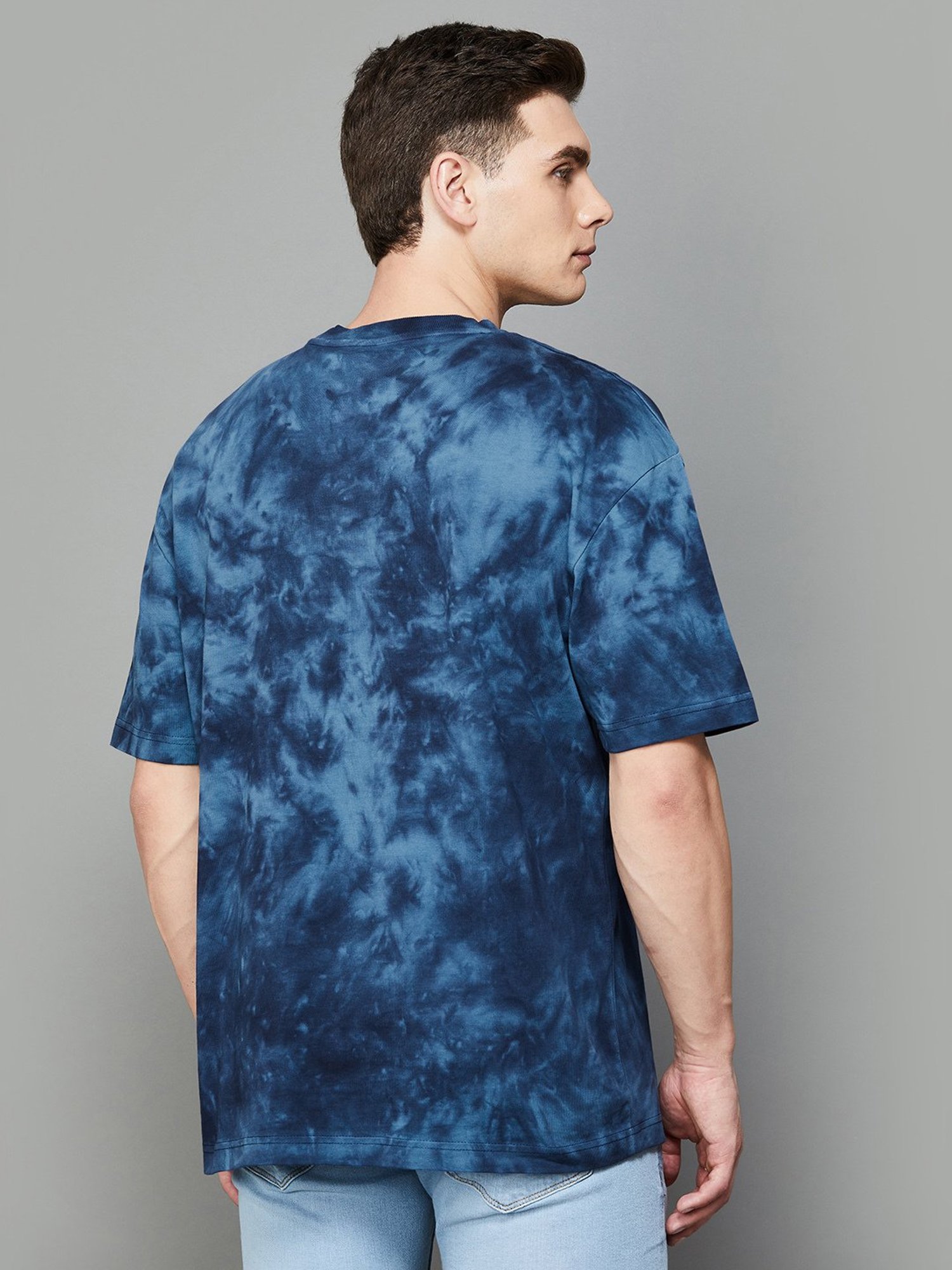 Forca by Lifestyle Navy Regular Fit Graphic Print Crew T-Shirt