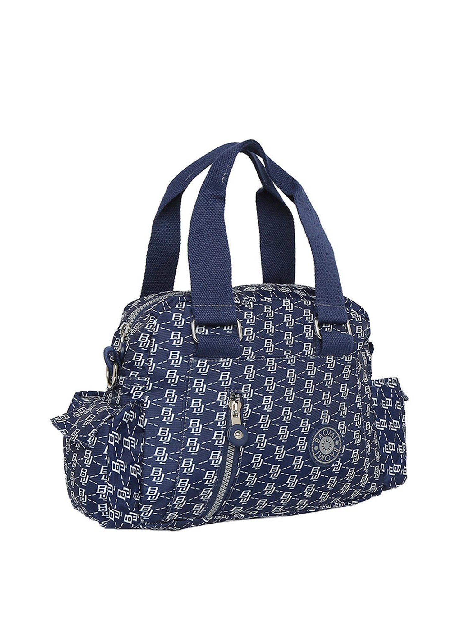 Baomi Blue Printed Medium Handbag