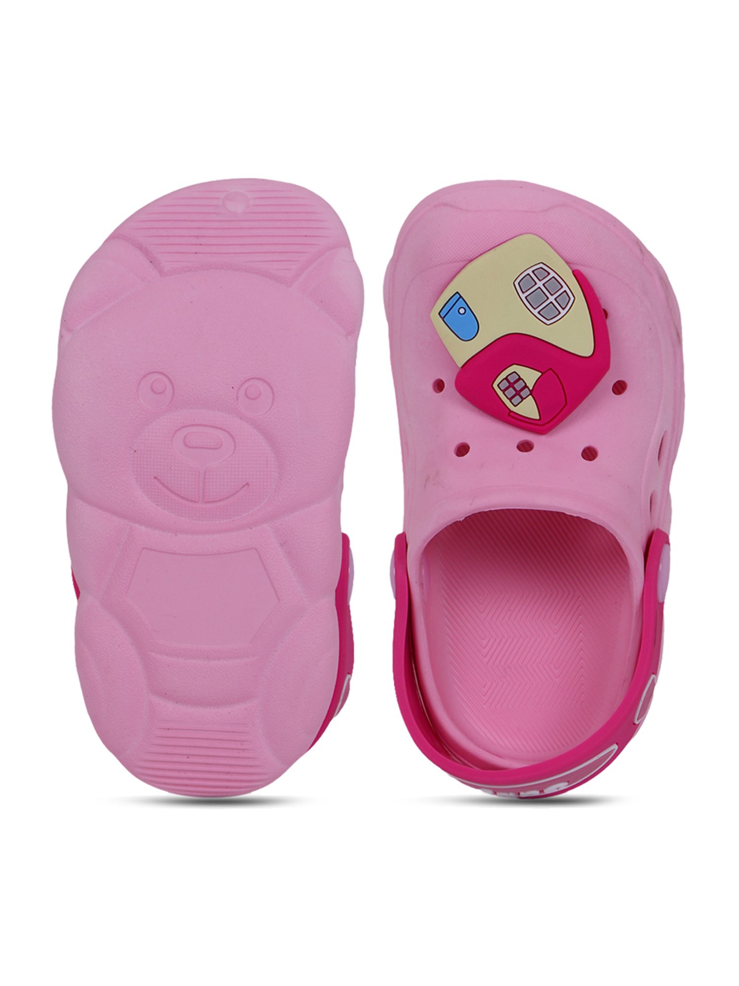 Passion Petals Kids Pink Back Strap Clogs