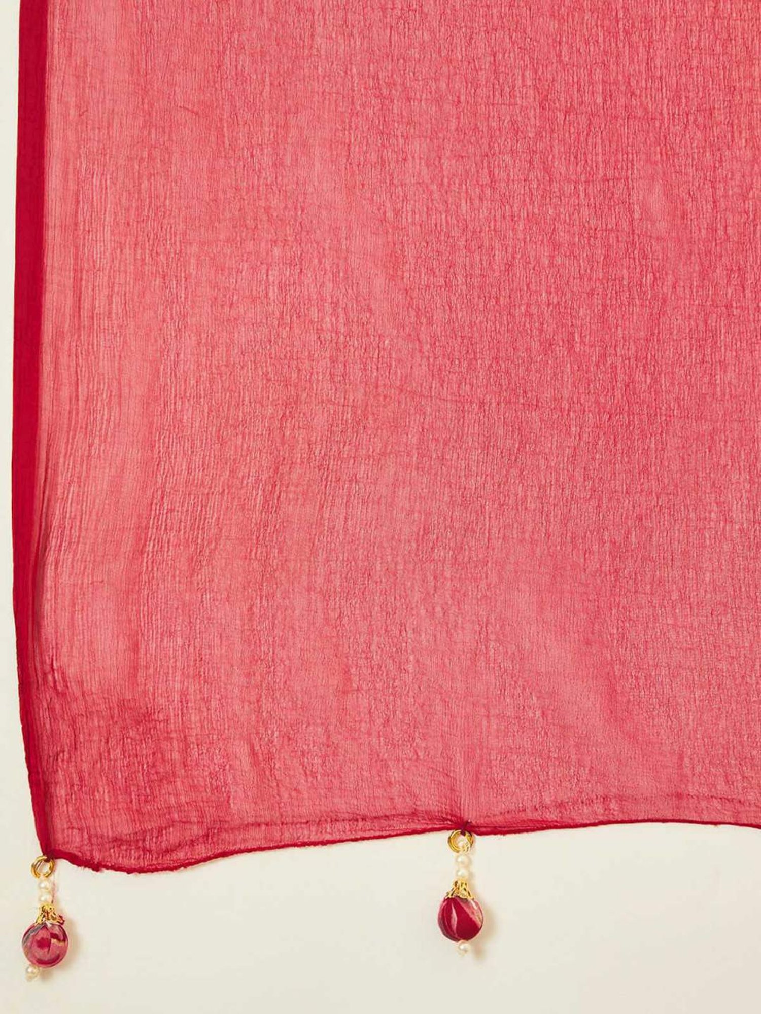 Soch Red Floral Print Unstitched Dress Material