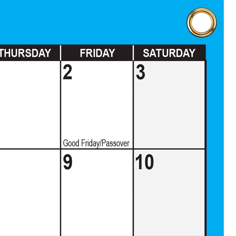 2021 Dry Erase Wall Calendar 48"x72" Blue Accent - SwiftGlimpse