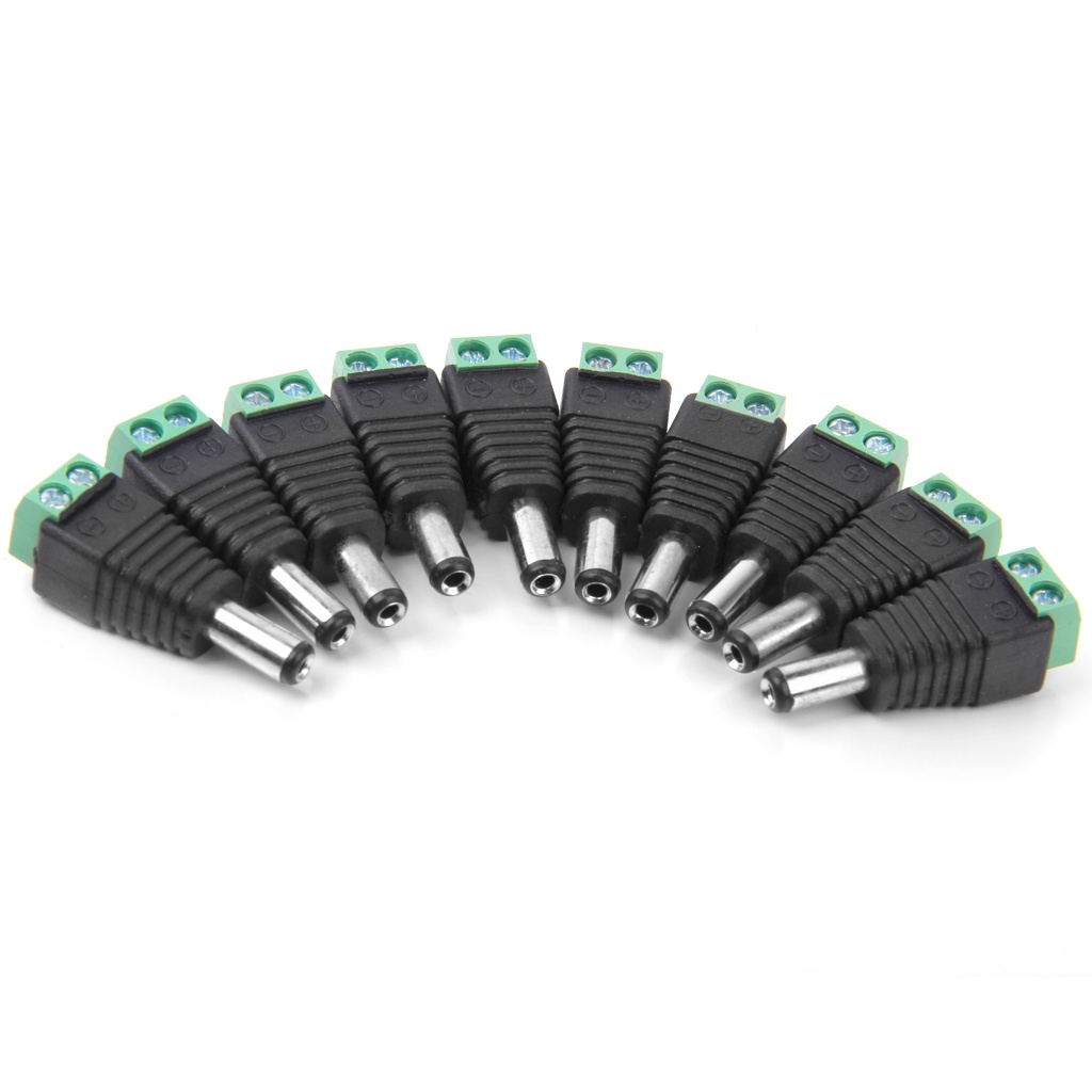 10x DC Power Male Cable Adaptor Plug Jack Wire Connector for CCTV Camera