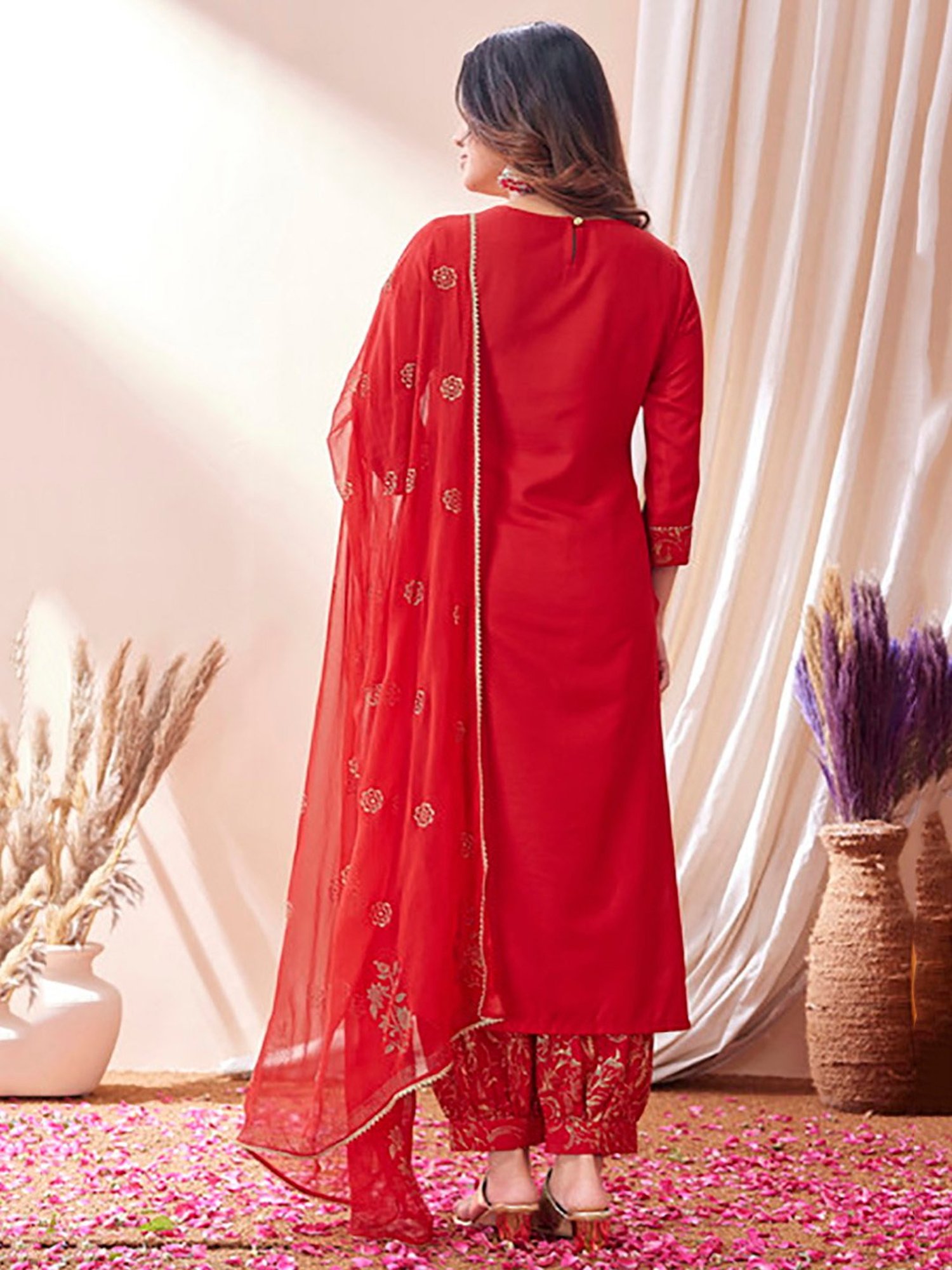 URBAN MYSTIC Black Rayon Embroidered Kurta & Sharara Set