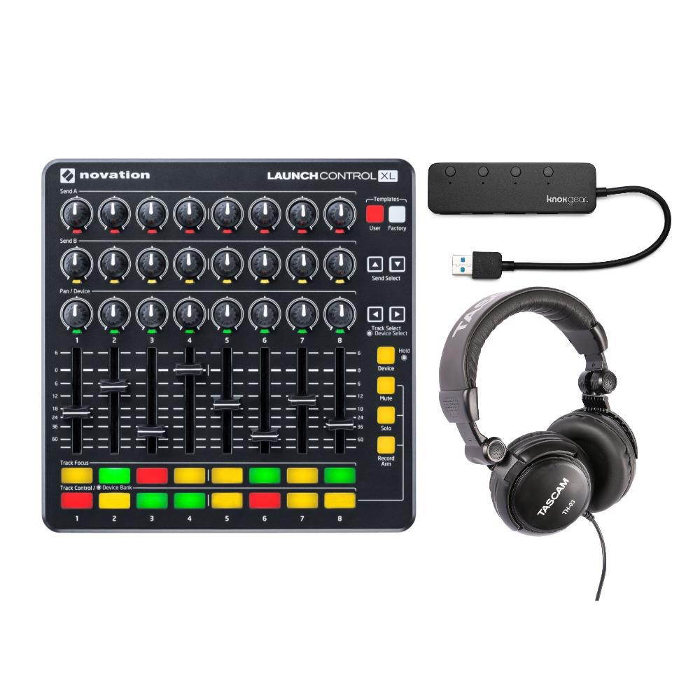 Novation Launch Control XL MIDI USB with Headphones and 4-Port USB 3.0 Hub