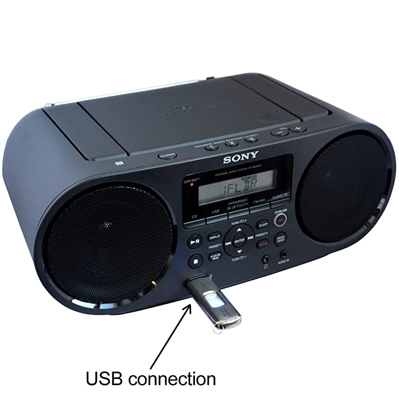 Sony Bluetooth NFC Near Field Communications MP3 CDCDRRW Portable MEGA BASS Stereo Boombox with Digital Radio AMFM Tuner USB Playback + Auxiliary Cable  Gentle Cleaning Cloth