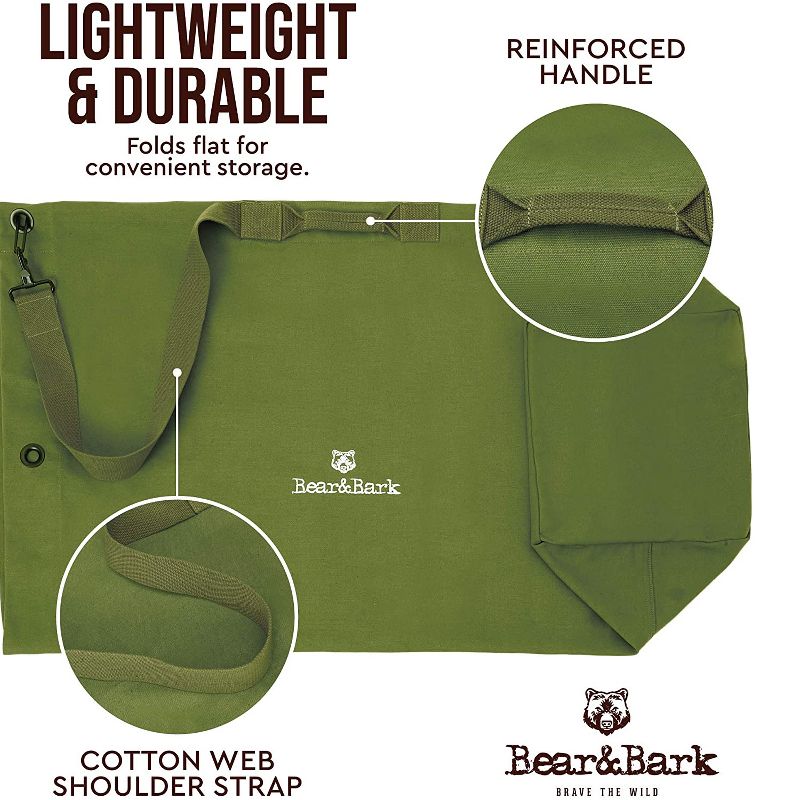 Bear&Bark Giant Lightweight Military and Army Style Top Loader Duffel Bag for Traveling, 56 x 32 Inches, Green