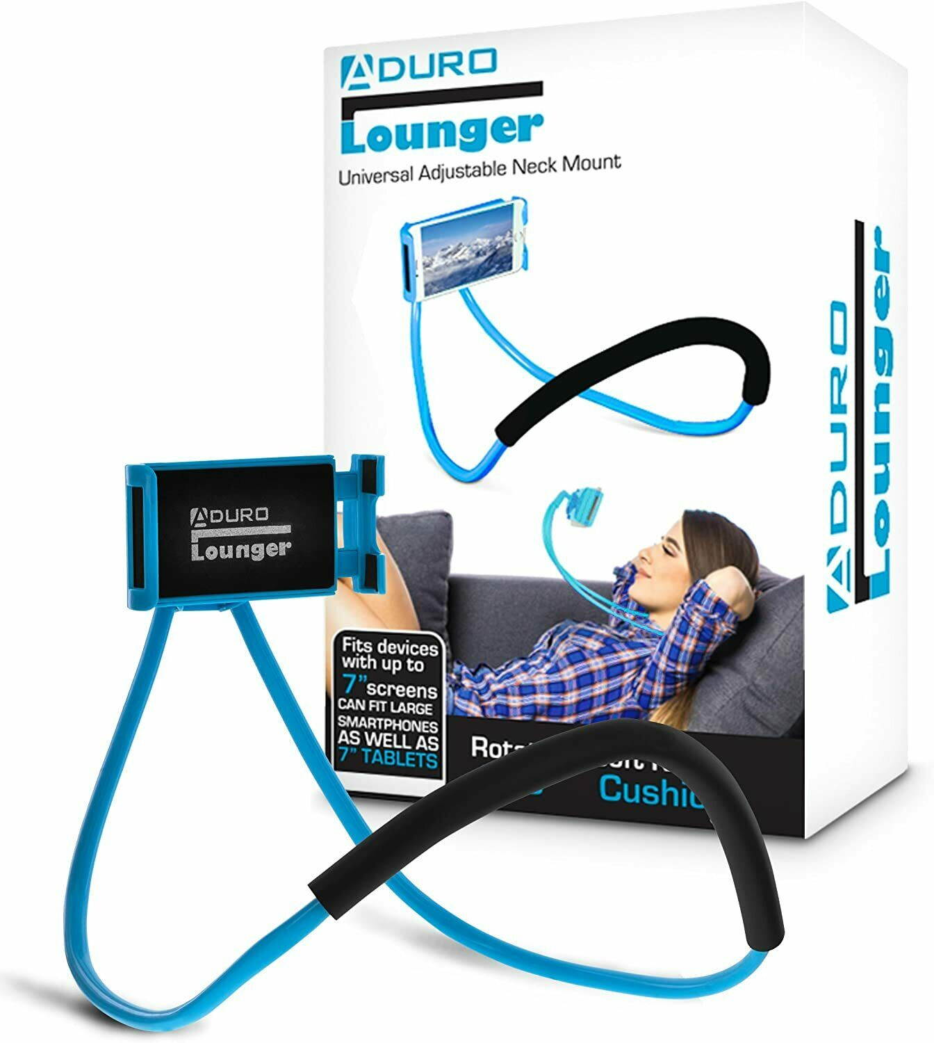 Aduro Lounger Cell Phone Mount Holder for Neck, Universal Smartphone Lazy Stand