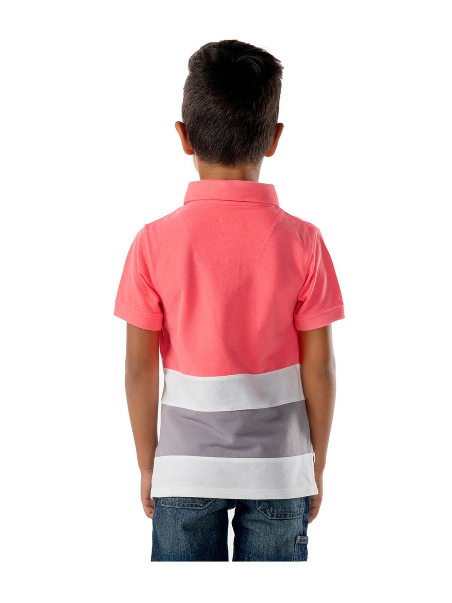 Pantaloons Junior Multicolor Cotton Striped Polo T-Shirt