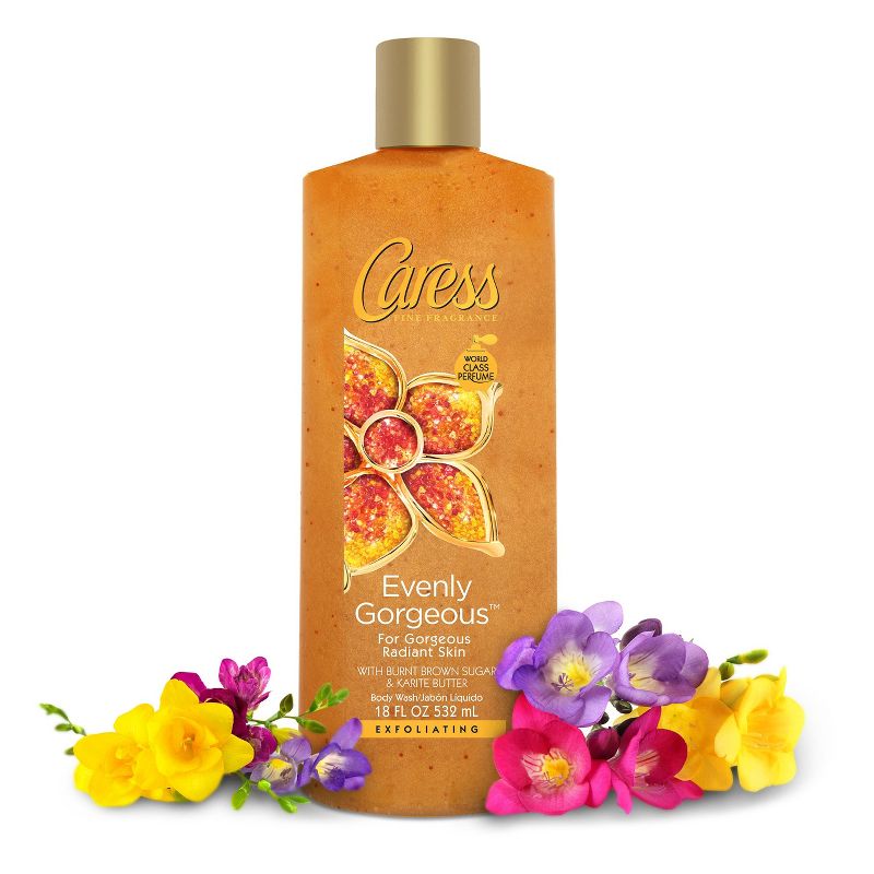 Caress Exfoliating Body Wash Soap Shea Butter & Brown Sugar - 18 fl oz